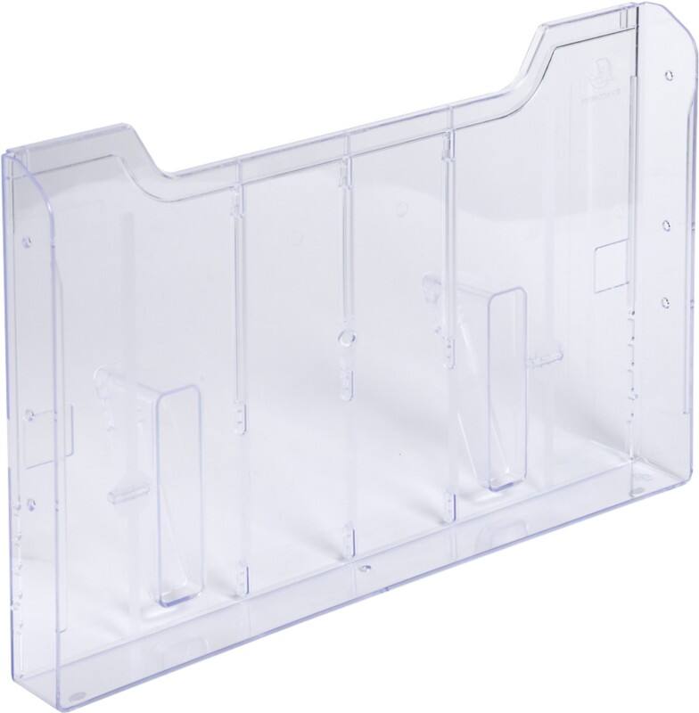 Exacompta Office Prospektständer Transparent 64158D DIN A4 Quer 32,7 x 8 x 21,3 cm