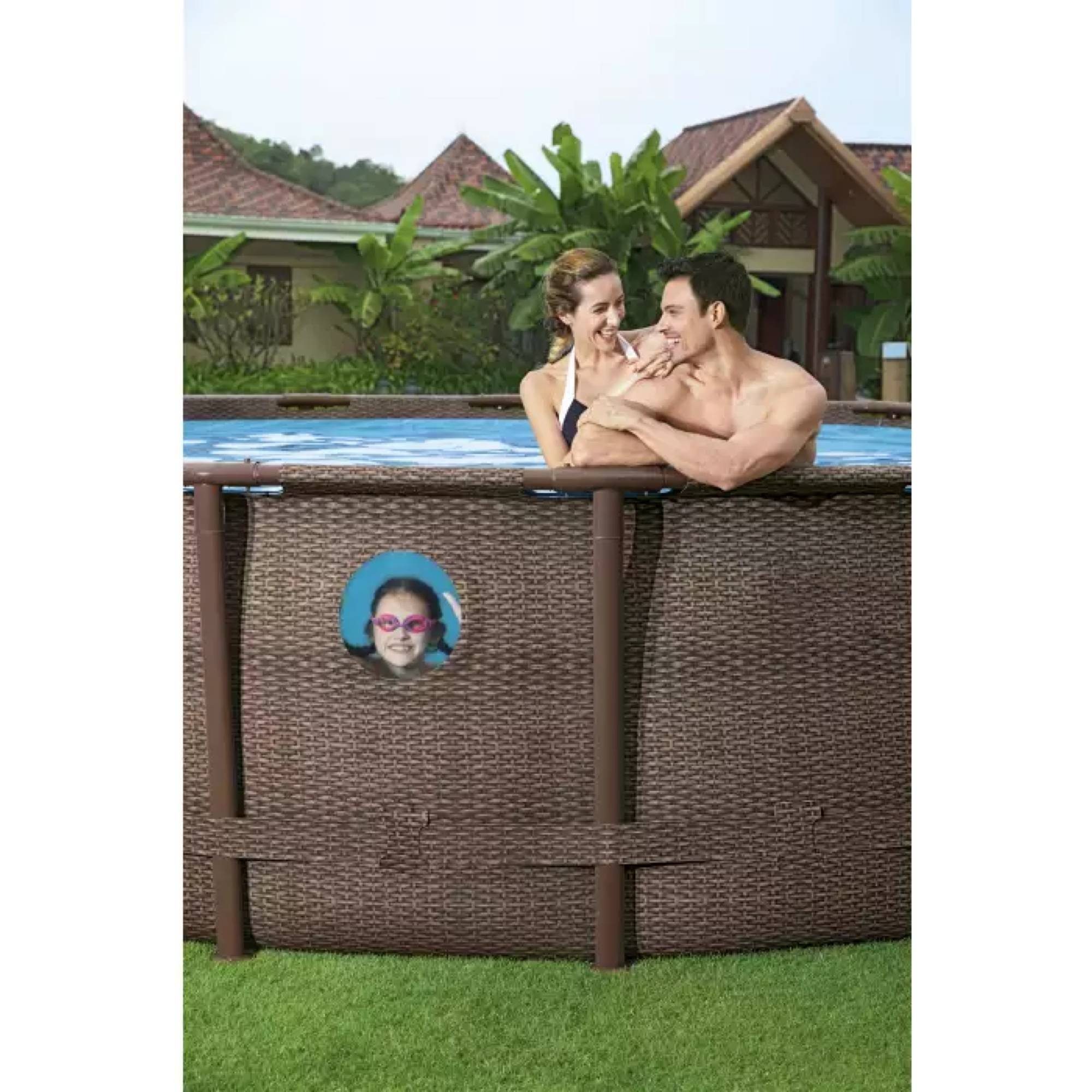 BESTWAY Framepool Bestway Power Steel Swim Vista Series Frame Pool K (Komplett-Set), Sicherheitsleiter