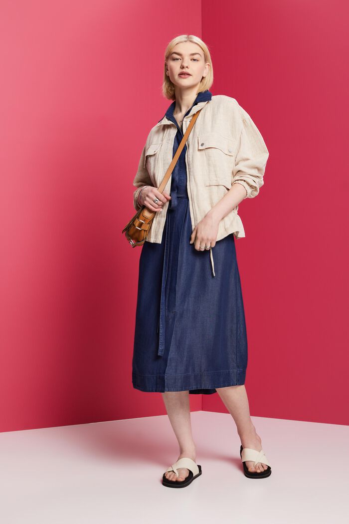 Hemdblusenkleid aus TENCEL™ Denim mit Gürtel