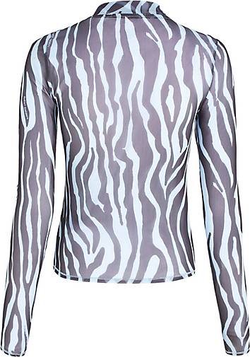 TOMMY-JEANS Damen Longsleeve TJW ZEBRA MESH