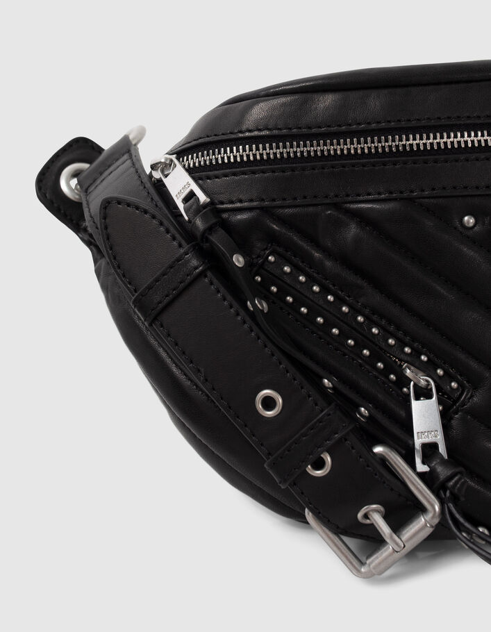 Sac banane 1440 Rock noir cuir clouté Femme