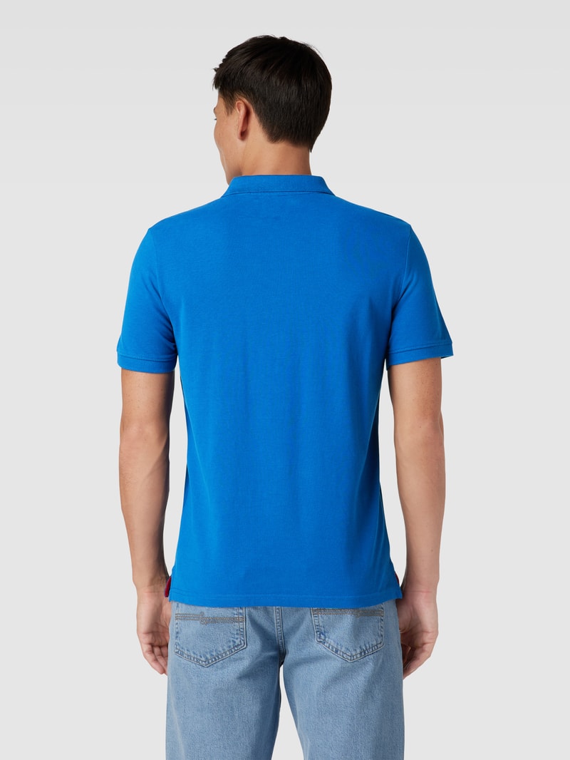 Poloshirt mit Logo-Stitching Modell 'Basic' in royalblau