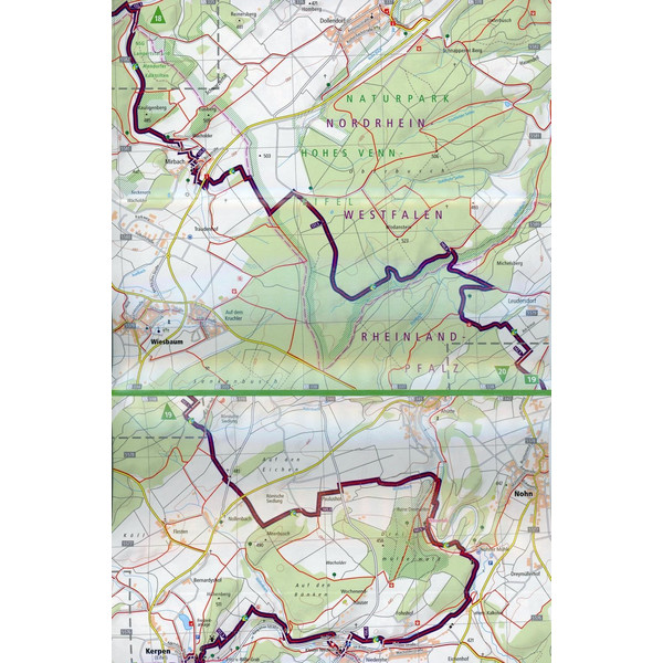Wanderkarte Eifelsteig, Kornelimünster - Trier 1 : 25 000 - Wanderkarte