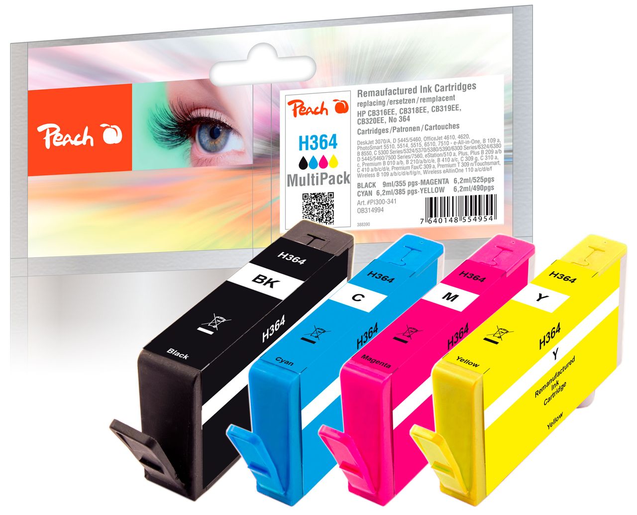 Peach Spar Pack Tintenpatronen ersetzt HP No. 364