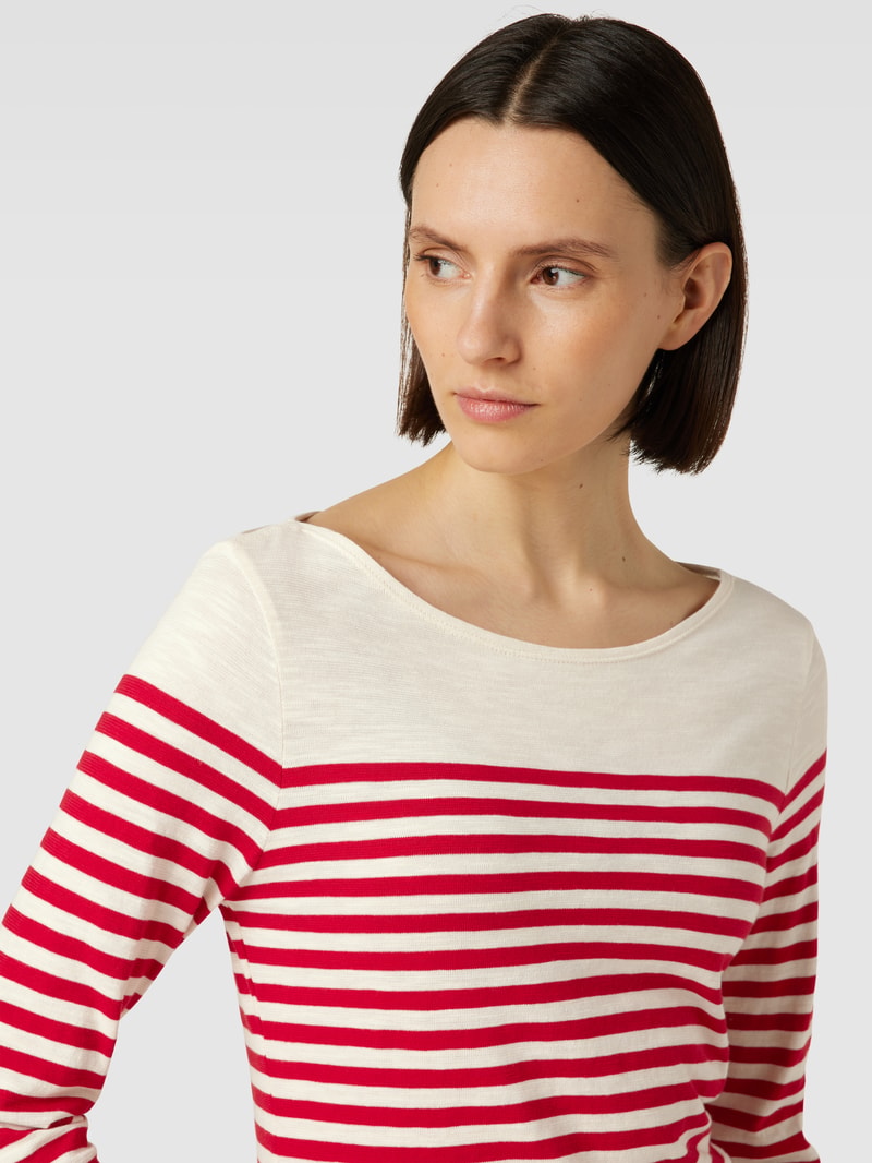 Strickpullover mit Streifenmuster in rot