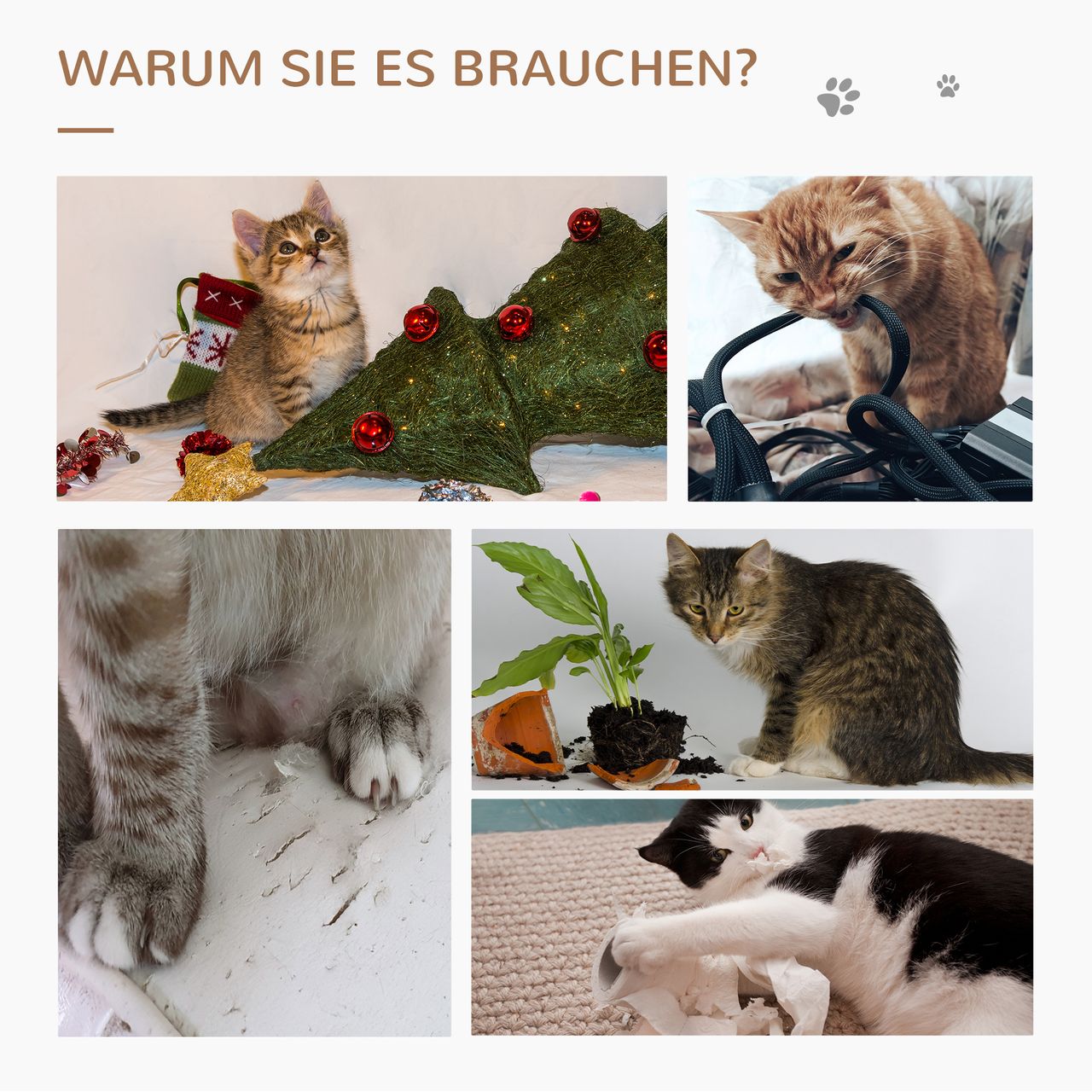 PawHut Kratzbaum Katzenhöhle mit Spielbällen Kratztonne Plüsch Sisal Kaffee