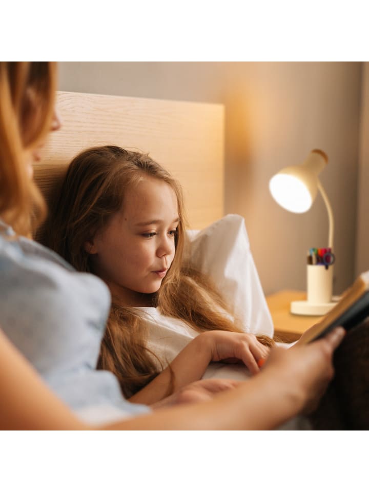 relaxdays Schreibtischlampe mit Stifthalter in Weiß günstig kaufen onesize