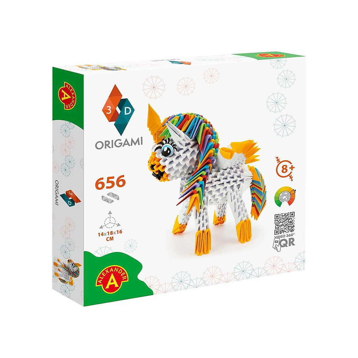 Bastelset Origami 3D Einhorn