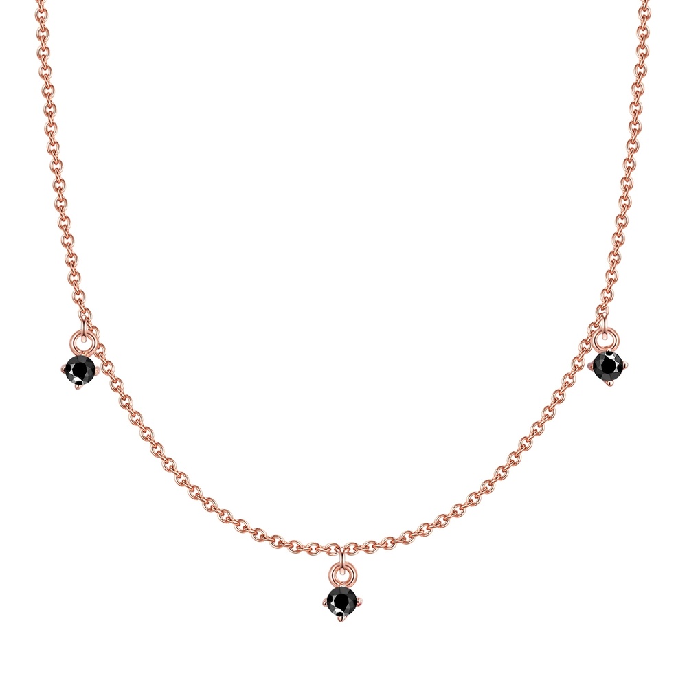Glanzstücke München Chaîne Argent sterling Spinelle en Or rose collier