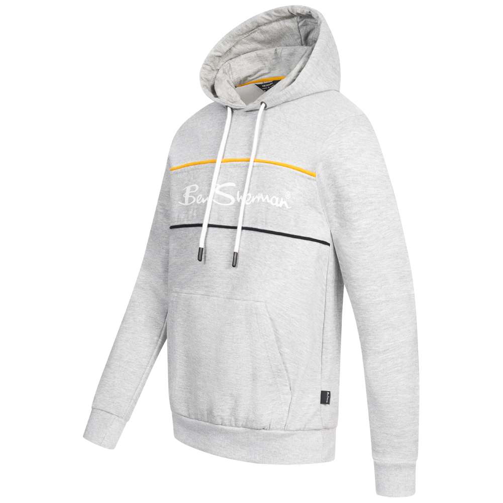 BEN SHERMAN Two Colour Panel Herren Hoodie 0067811G-GREY MARL