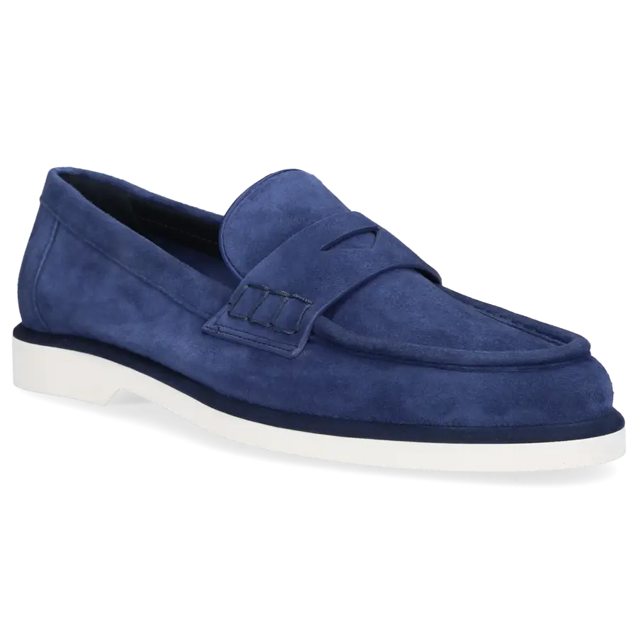 Santoni - Loafer 59818 Veloursleder - blau