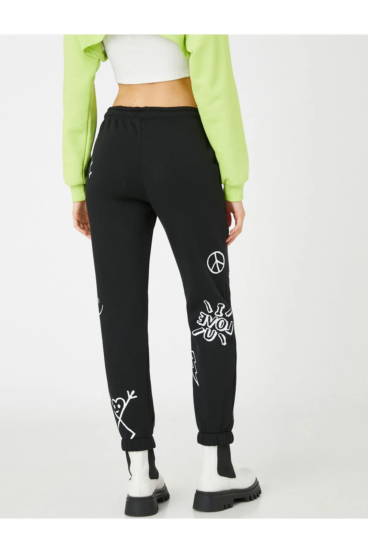Koton  Jogger-Jogginghose, bedruckt, Taillenbund, elastische Beine, Fleece-Innenseite
