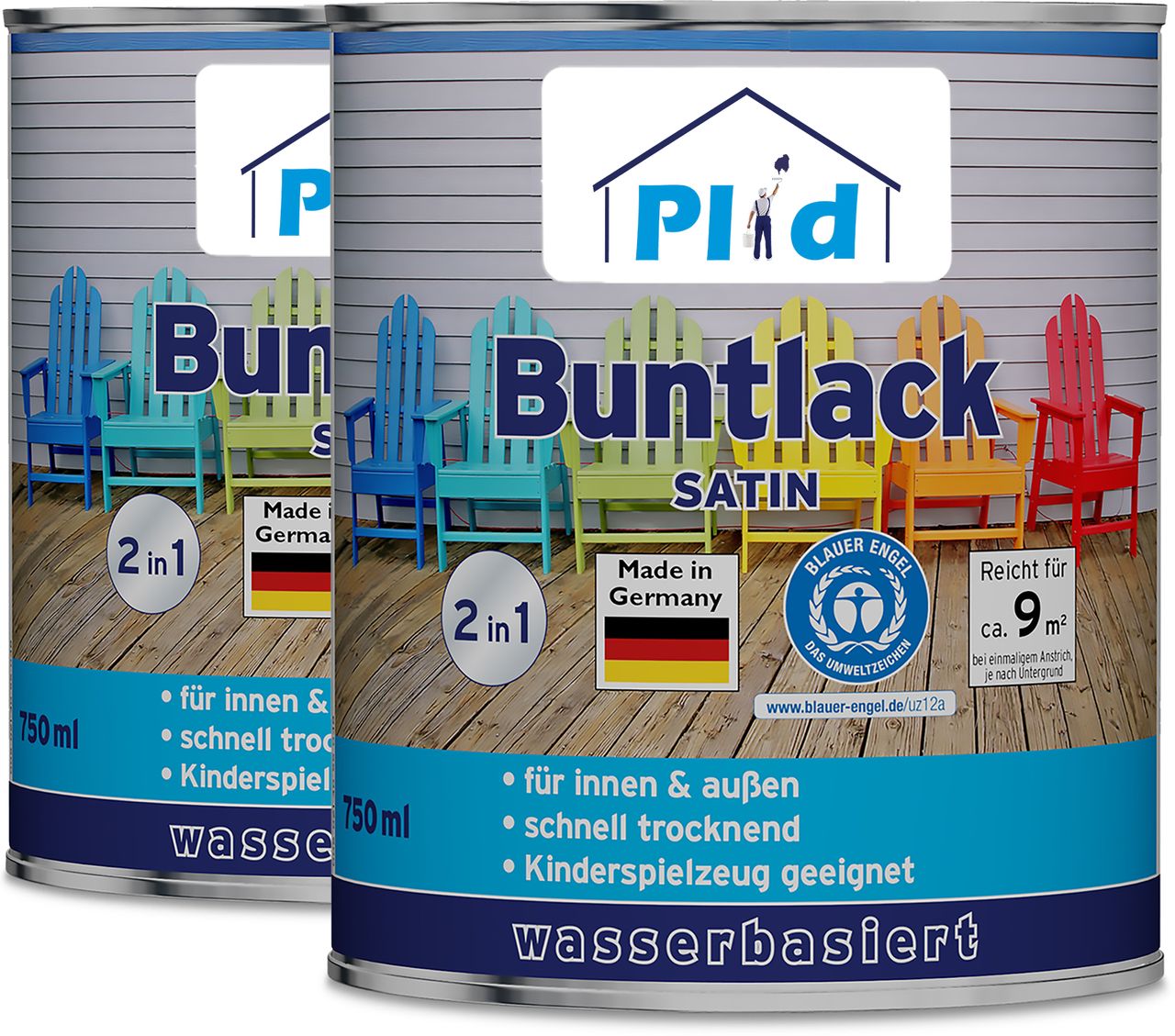 Plid Premium Buntlack Holzfarbe Türenlack Möbellack Silbergrau