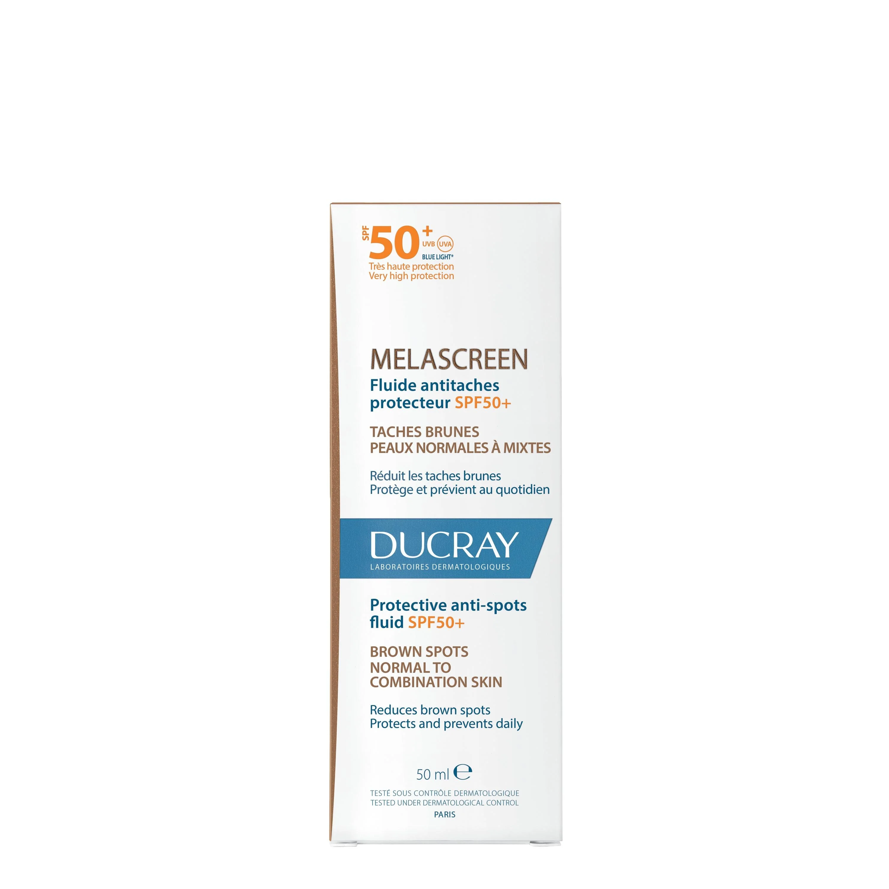 Melascreen Suojaava aknearpien aurinkosuoja SPF50+ - Kasvojen aknearpien hoitoon tarkoitetut injektiopullot, Suojaavat hoidot, Tehokas aurinkosuoja kasvoille.