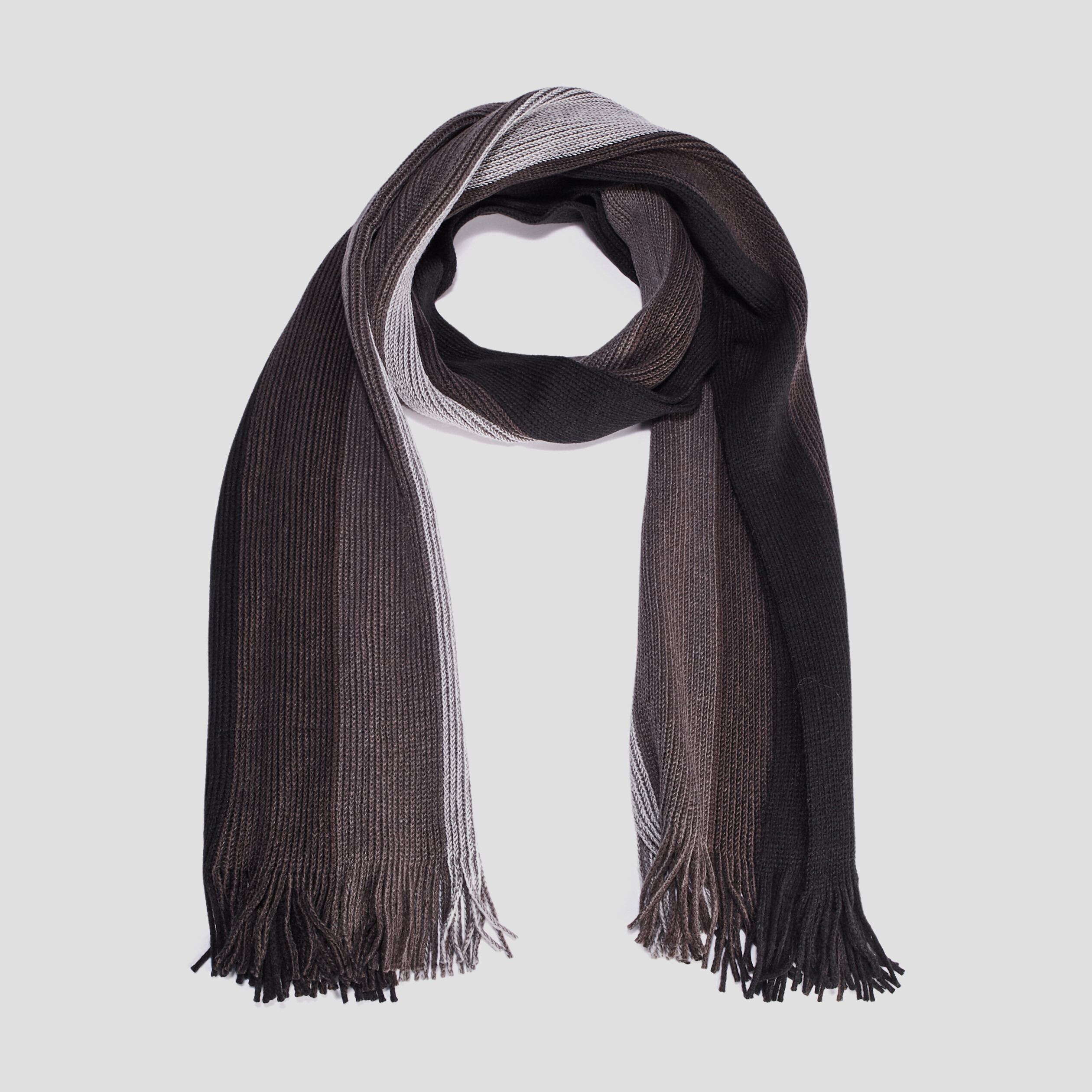 Écharpe à franges gris homme | La Halle