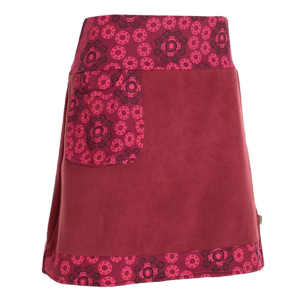 Vishes Minirock Thermorock warmer Side-Bag Damen Winterrock kurz Fleece Hippie, Goa, Retro Style