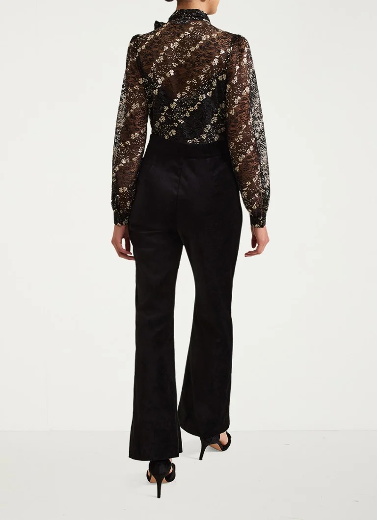 Phase Eight Morilla semi-transparent flared fit jumpsuit with lace