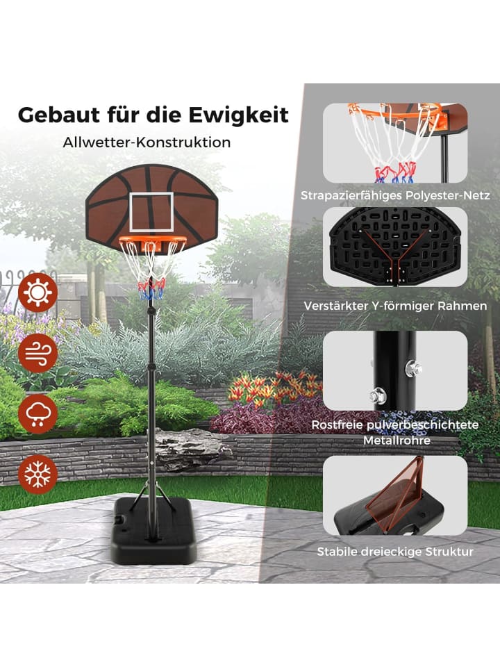 COSTWAY Basketballkorbständer outdoor 172-200cm in Schwarz günstig kaufen onesize