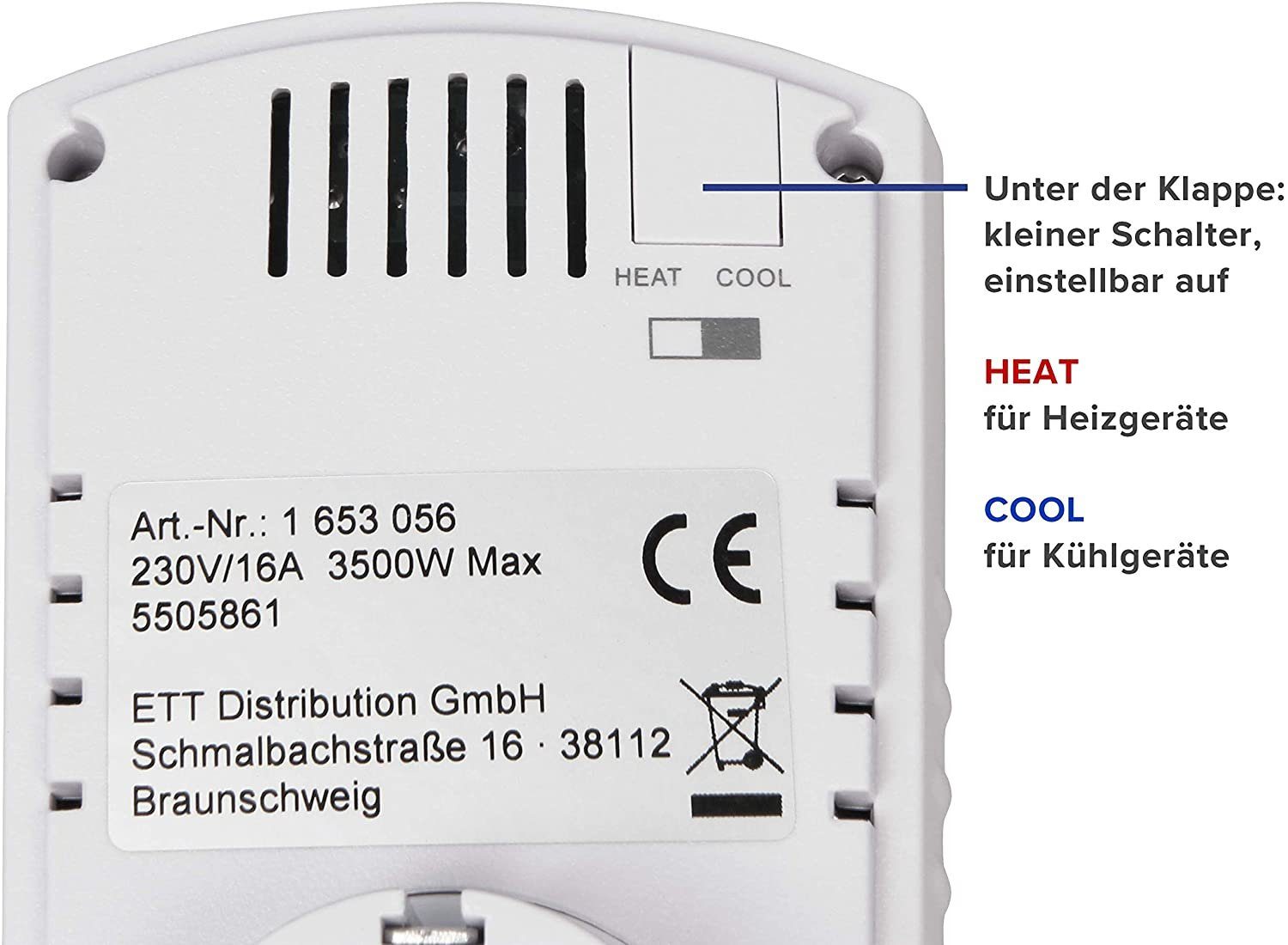 McPower Steckdosen-Thermostat MC POWER - Steckdosen-Thermostat Klimaregelung, TCU-330, 5-30°C