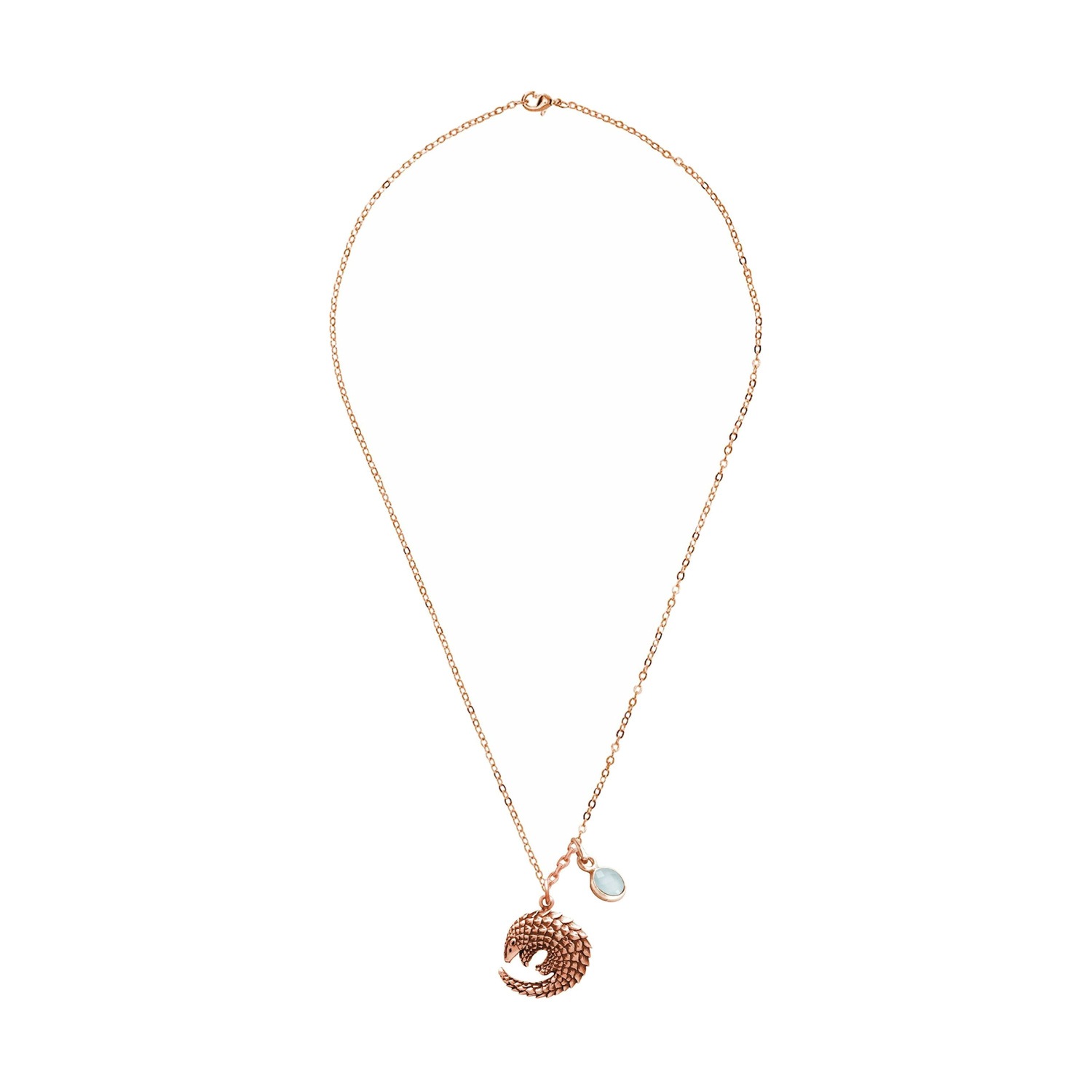 Halskette mit Anhänger '3-D Pangolin - Chalcedon'