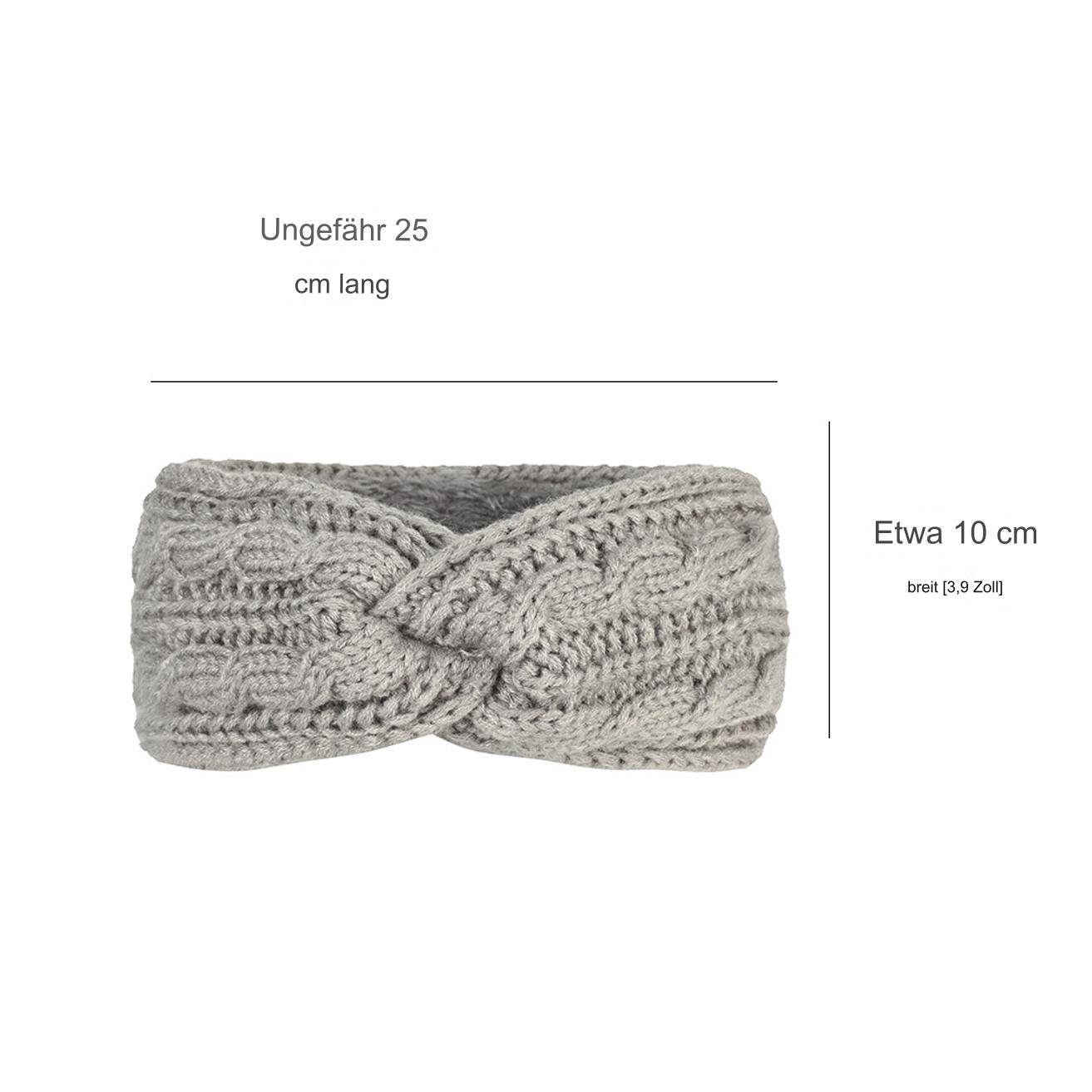 HOHEA H Haarband Winter-Stirnbänder für Damen, rosa Stirnbänder, verschiedene Farben, 1-tlg., Thermo-Strickohr-Stirnband, Sport-Stirnband, Gestricktes Stirnband mit Plüschfutter für den Herbst, Sport-Stirnband