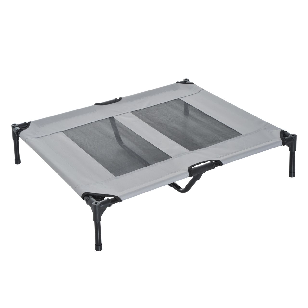 PawHut Haustierbett mit Baldachin Erhöhtes Hundebett Hundeliege outdoor Grau