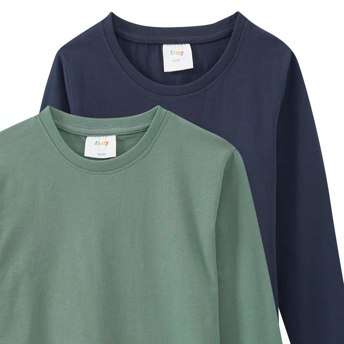 2 Jungen Langarmshirts im Basic-Look