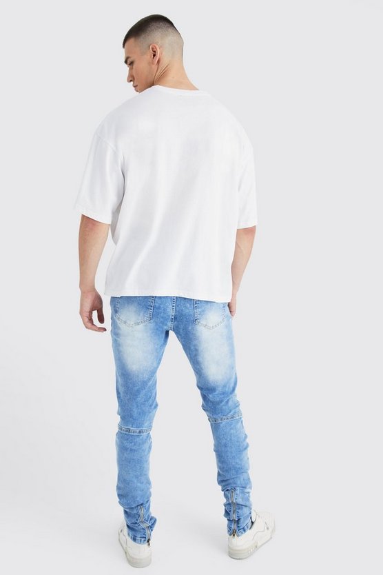 Tall Skinny Stretch Jeans mit Reißverschluss