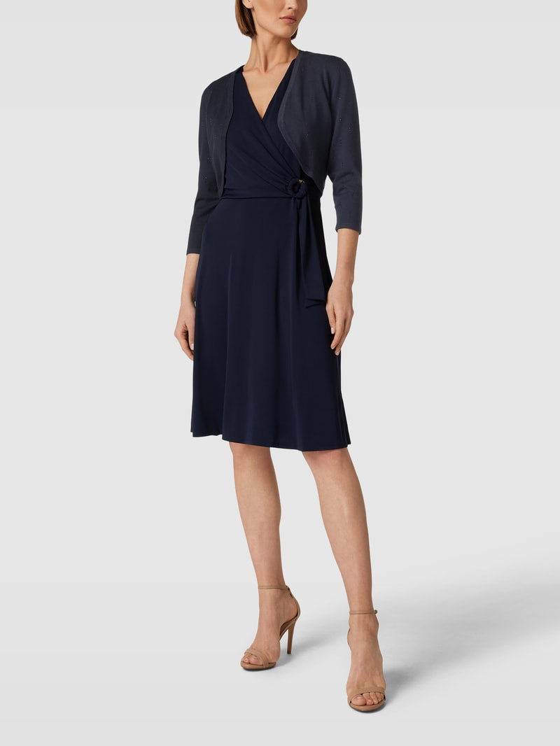 Bolero mit Ziersteinbesatz in marineblau meliert