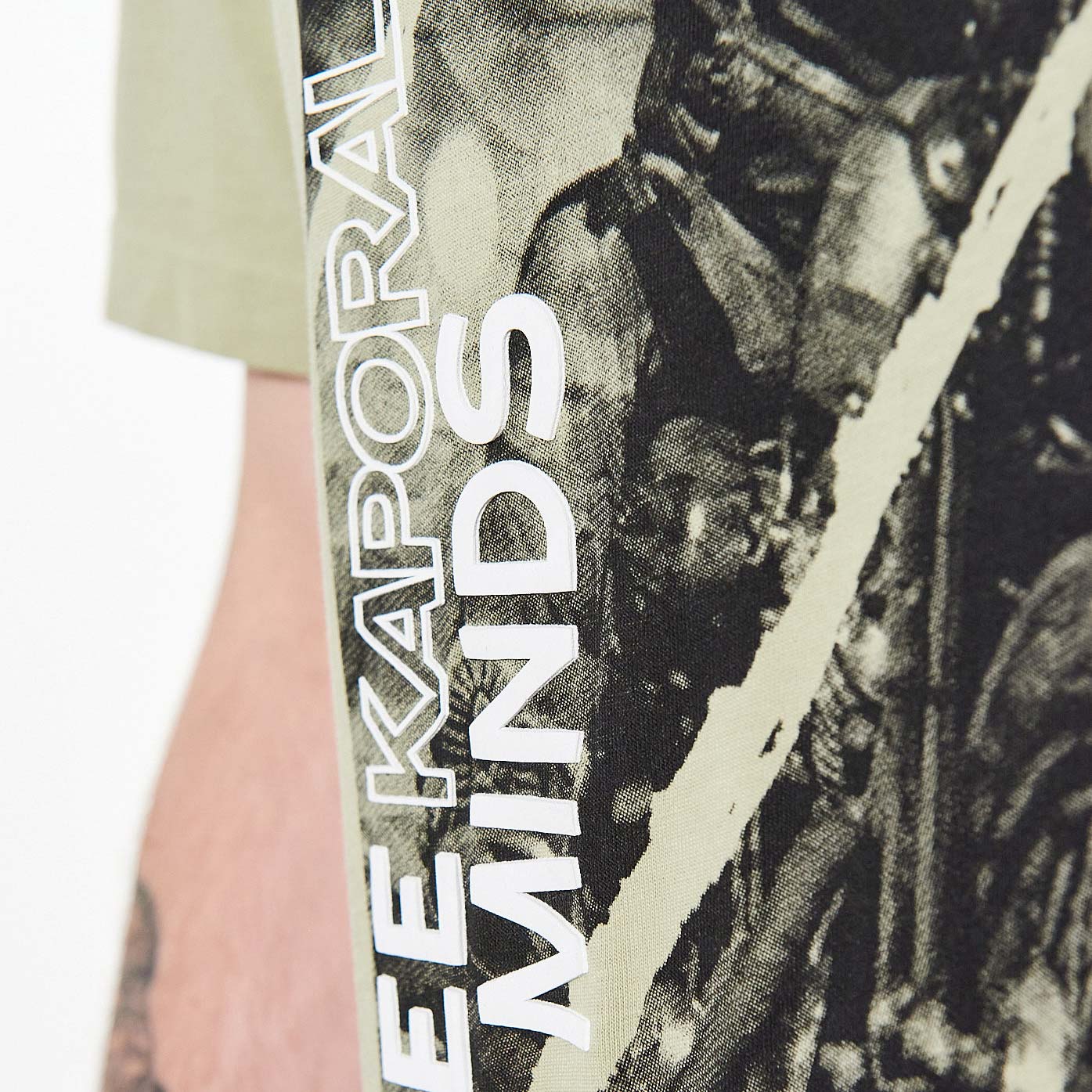 BLAZE  T-shirt kaki biker tête de mort Homme