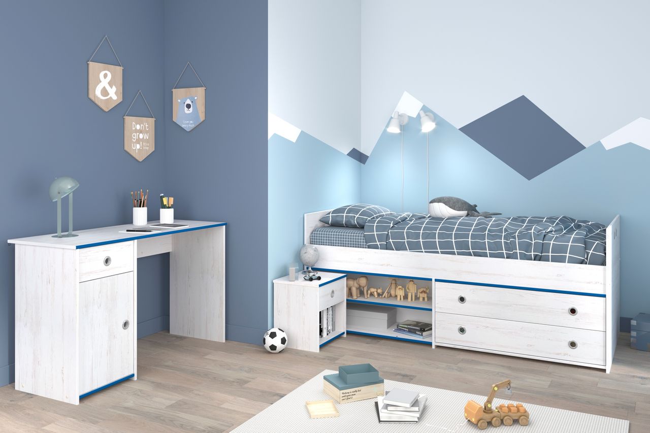 Parisot Kinderzimmer, Smoozy 27, 3-teilig, Kanten drehbar blau oder pink