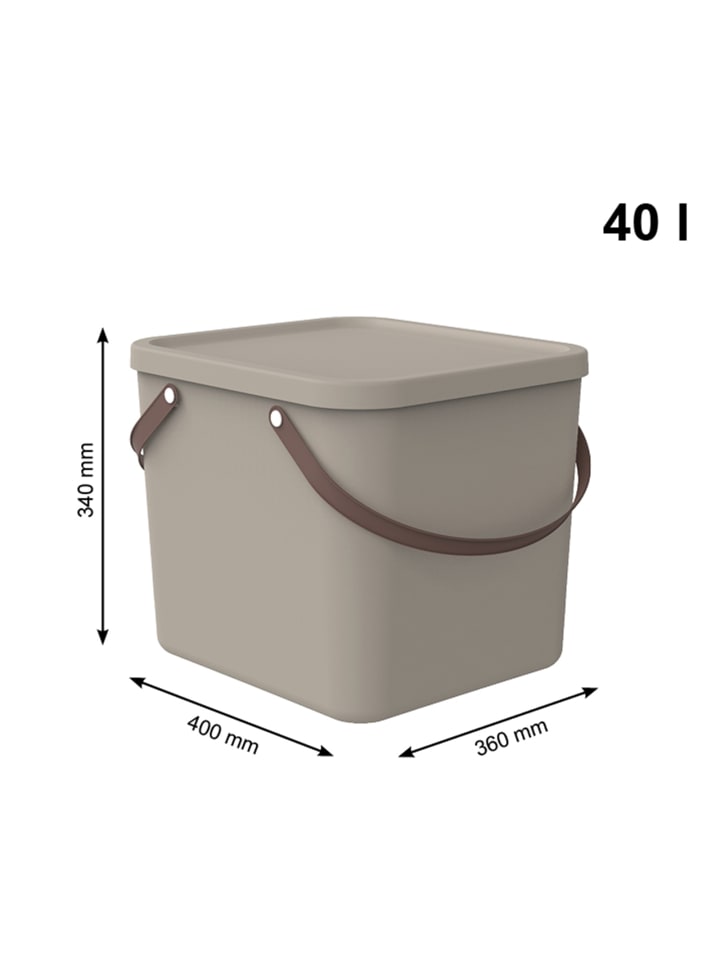Rotho Albula Aufbewahrungsbox 40l mit Deckel, recyceltem Kunststoff in Cappuccino günstig kaufen onesize
