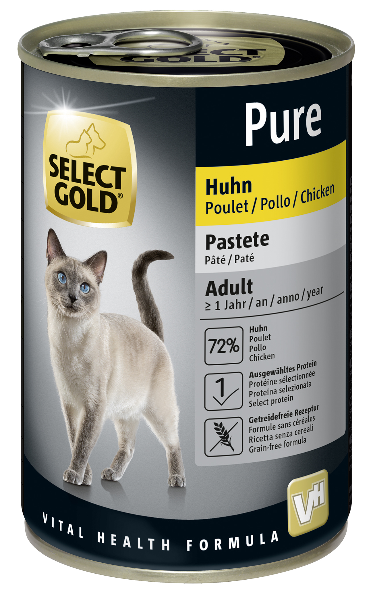 SELECT GOLD Nassfutter SELECT GOLD Pure Adult Paté Huhn 24x400 g