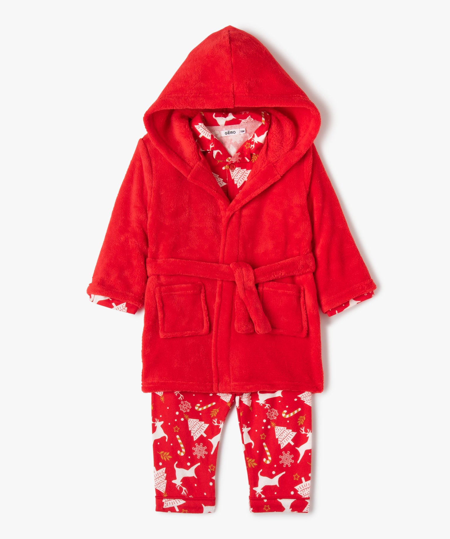 Ensemble pyjama bébé spécial Nol (3 pièces) rouge | GEMO