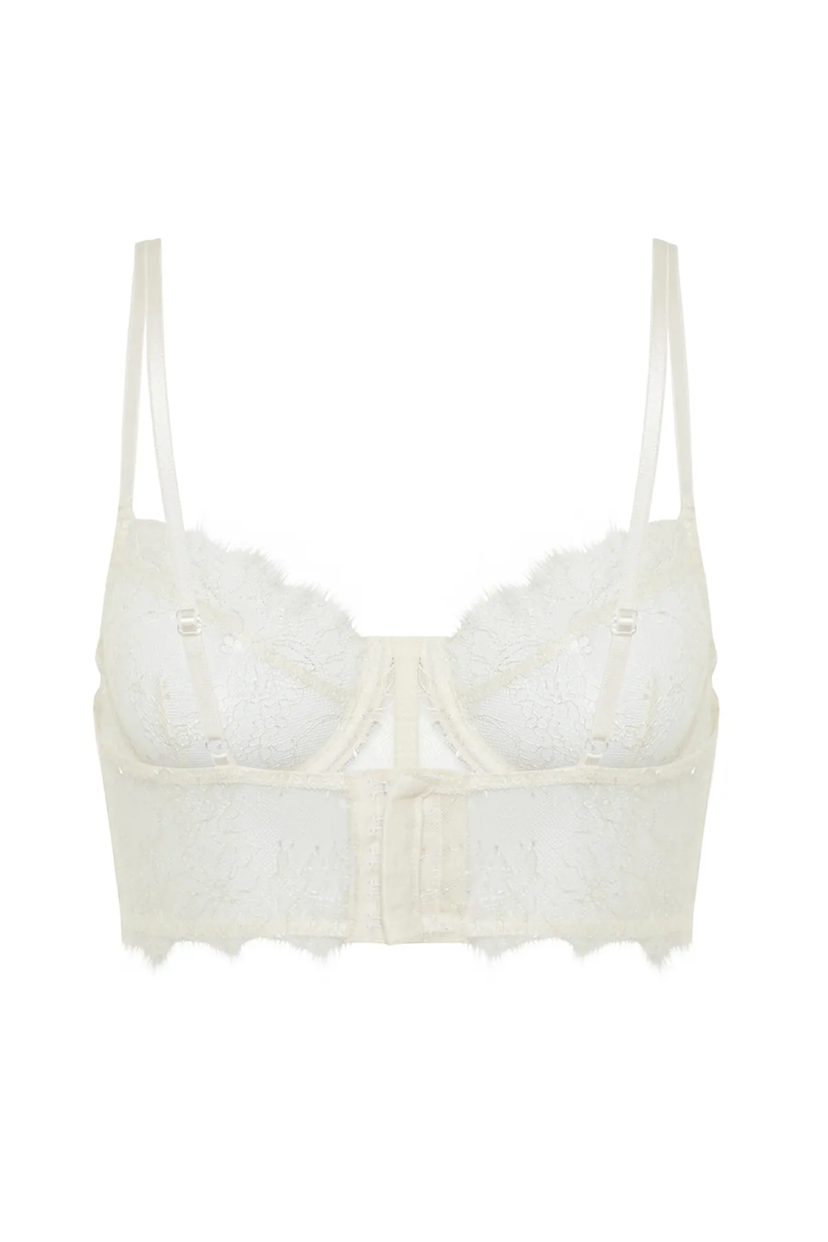 Trendyol Collection  Braut-Bustier aus weißer Spitze ohne Träger, Strick-BH THMSS24SU00033