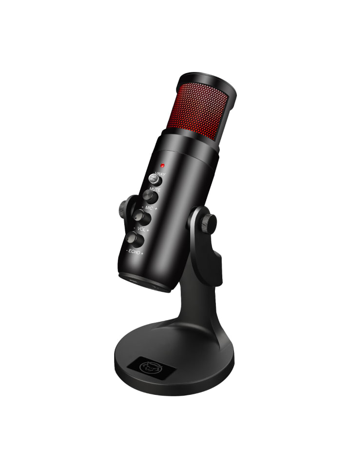 COFI 1453 Qware Gaming Mikrofon USB Mikrofon mit RGB Hintergrundbeleuchtung in Schwarz günstig kaufen onesize