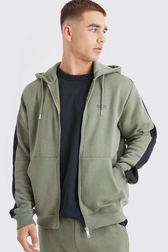 Slim-Fit Original Man Hoodie-Trainingsanzug mit Reißverschluss