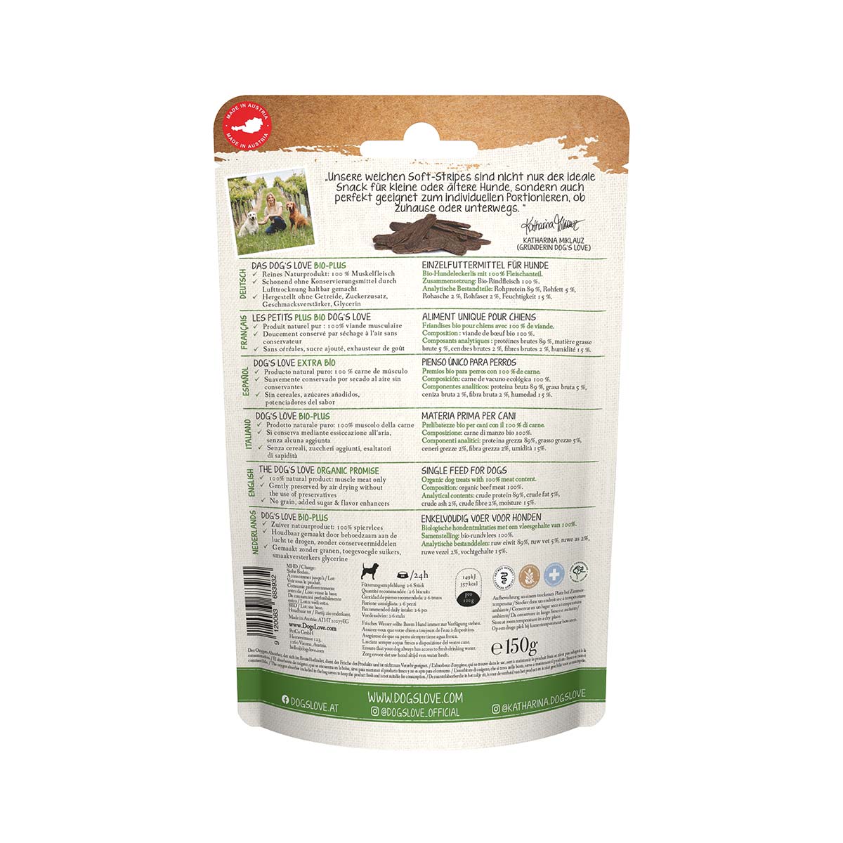 Dog's Love BIO STRIPES Rind 150g günstig kaufen bei ZooRoyal