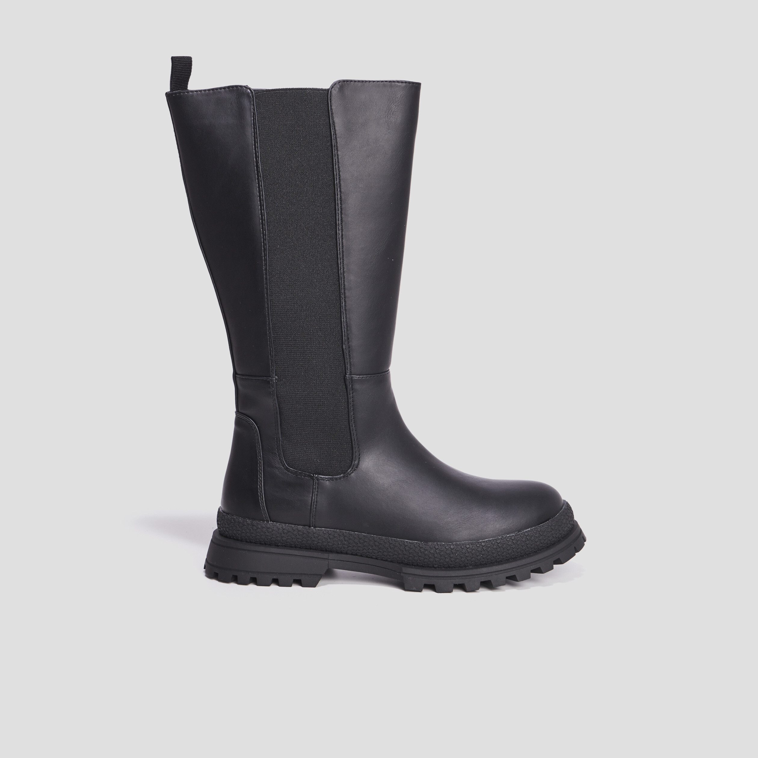 Bottes crantées zippées noir fille | La Halle
