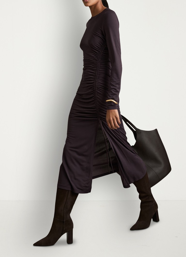 Abito midi Reiss Rosie con dettagli plissettati