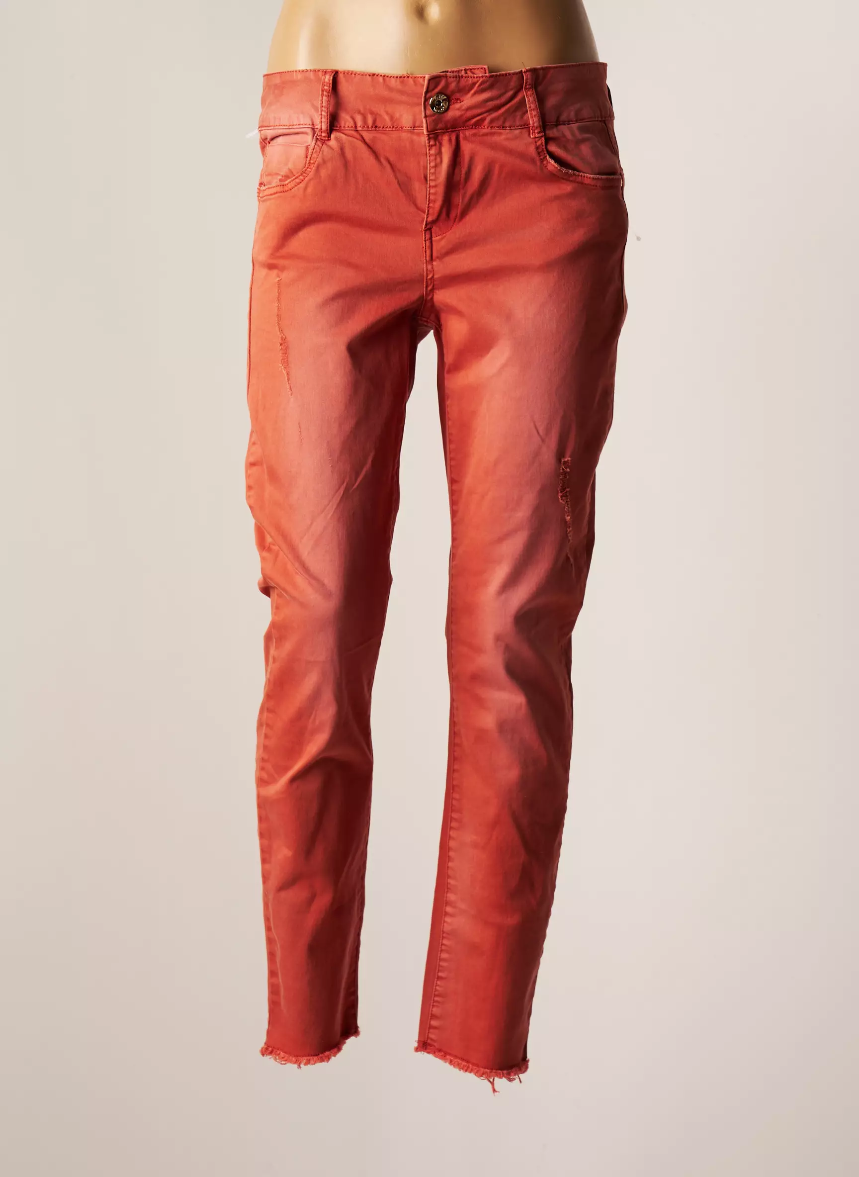 Les P Tites Bombes Pantalons Slim Femme couleur orange