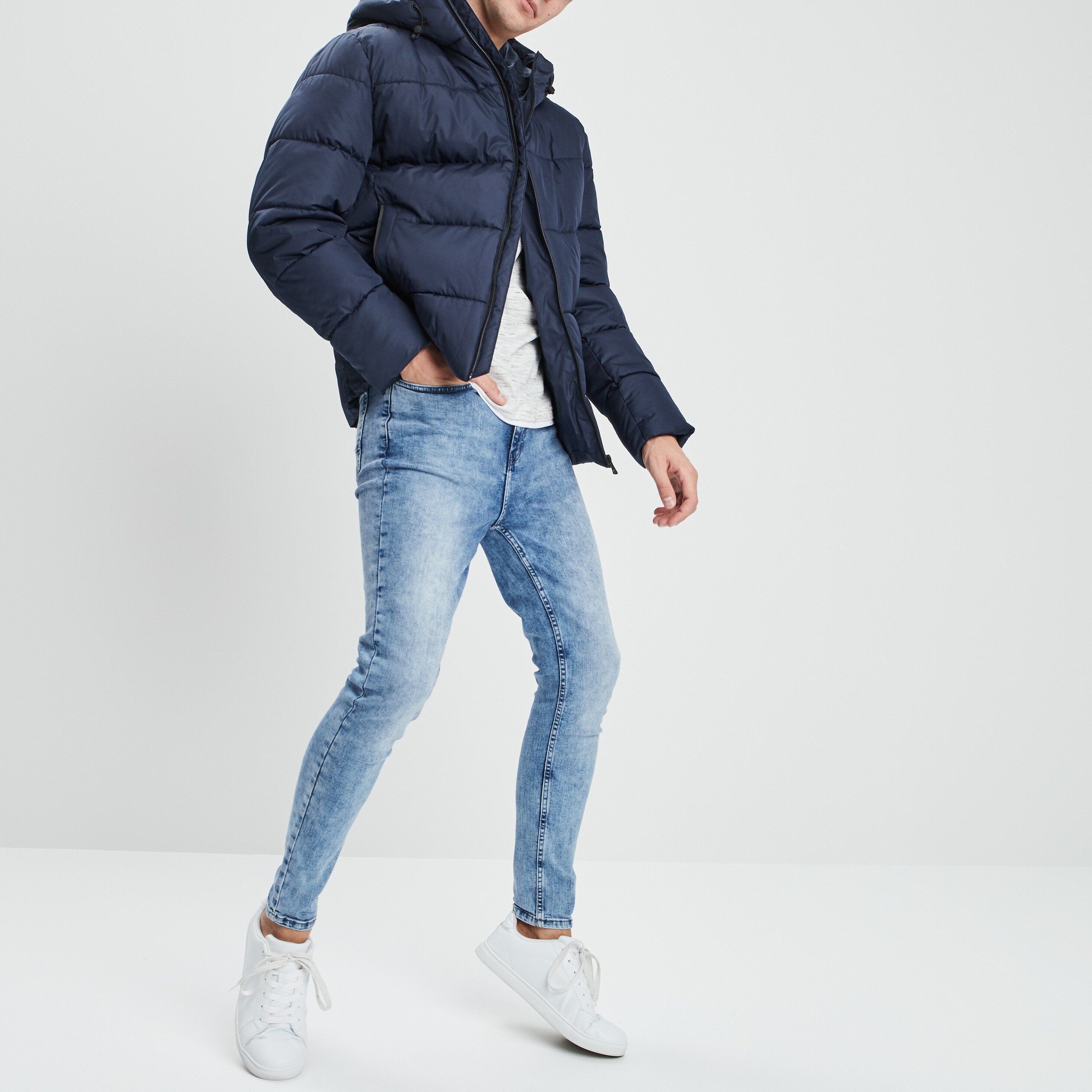 Jeans skinny denim triple stone homme | La Halle