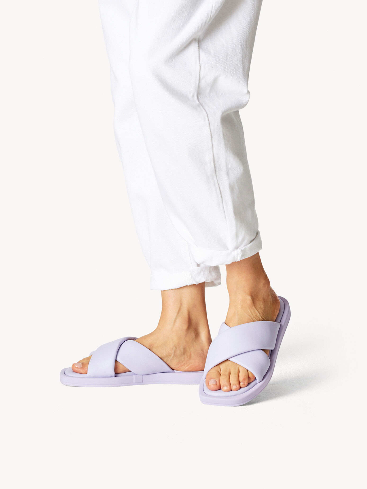 Mule en cuir - mauve