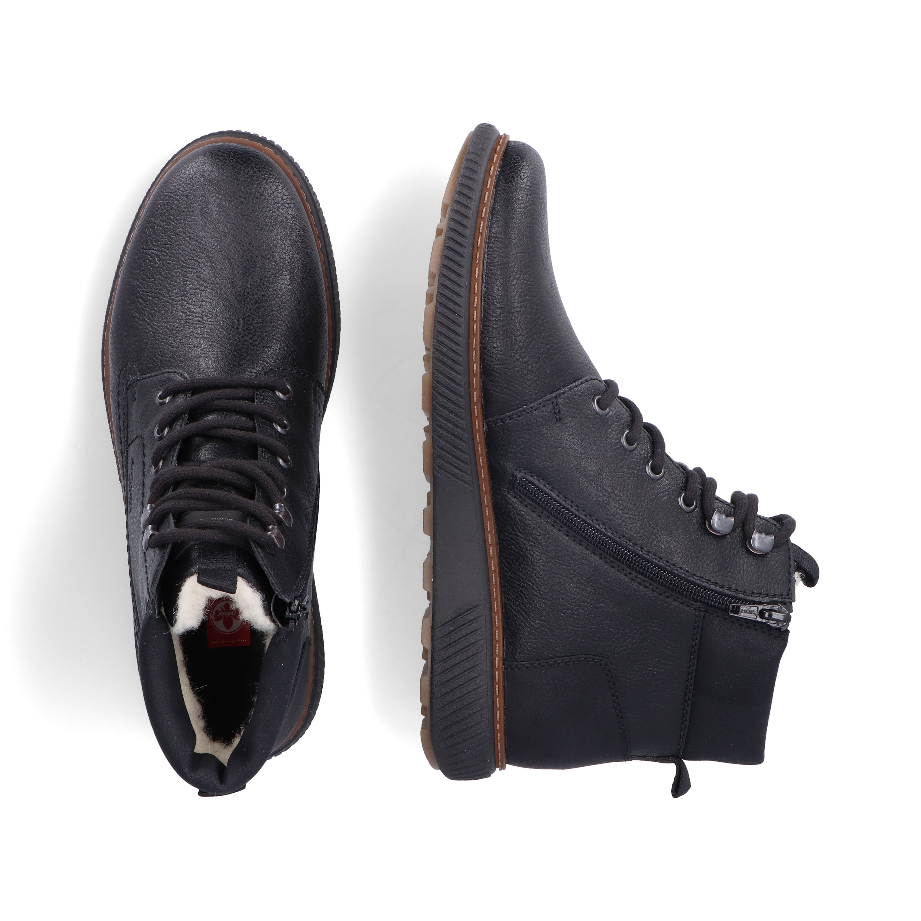 Rieker Herren Schnürstiefel nachtschwarz