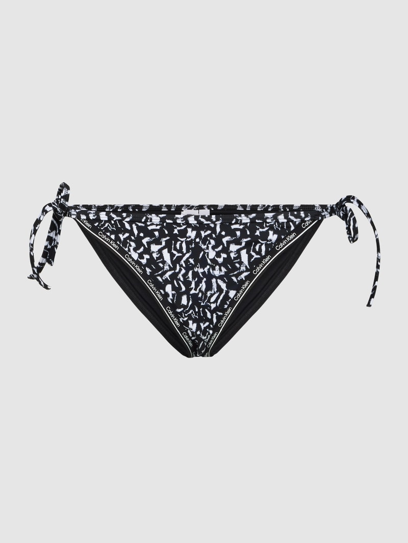 Bikini-Hose mit Allover-Muster Modell 'SIDE TIE-PRINT' in schwarz