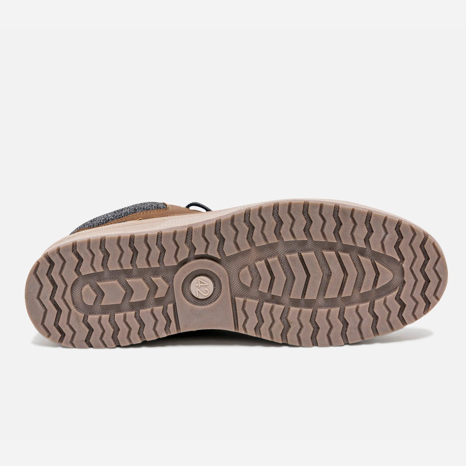 Boots à lacet marron avec col textile