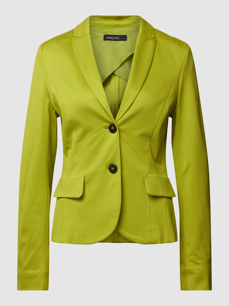 Blazer aus Viskose-Mix mit Stretch-Anteil mit Pattentaschen in apfelgrün