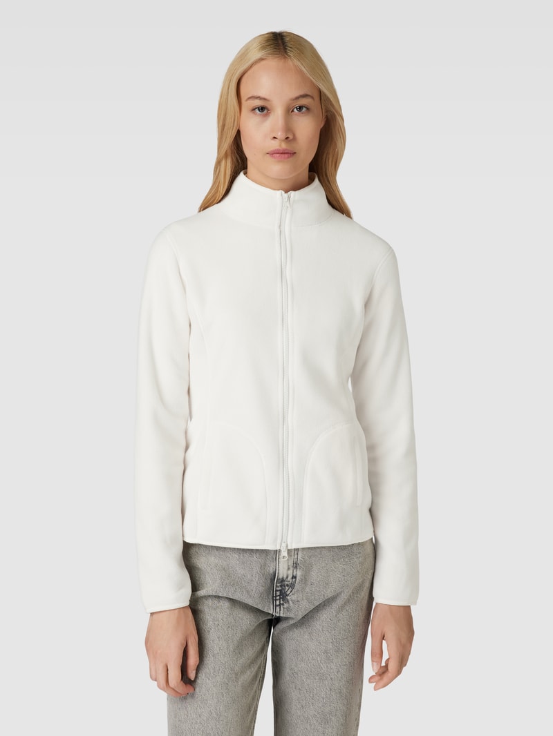 Fleecejacke mit Zweiwege-Reißverschluss in offwhite