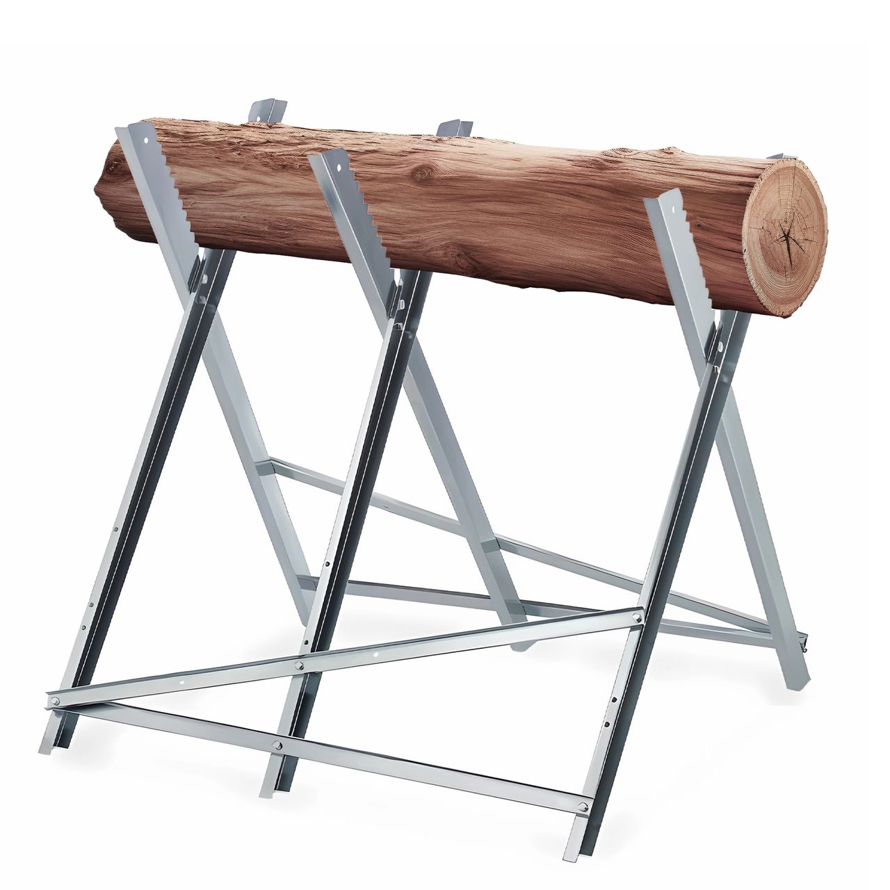 TroniTechnik GARMIO® Sägebock Holzsägebock klappbar, silber 150kg, verzinkt zusammenklappbar