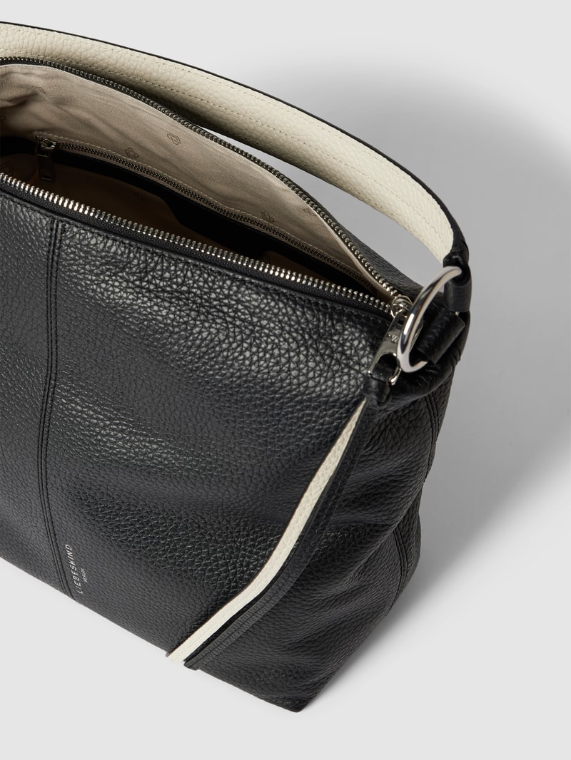 Hobo Bag mit Label-Detail Modell 'AISSA' in schwarz